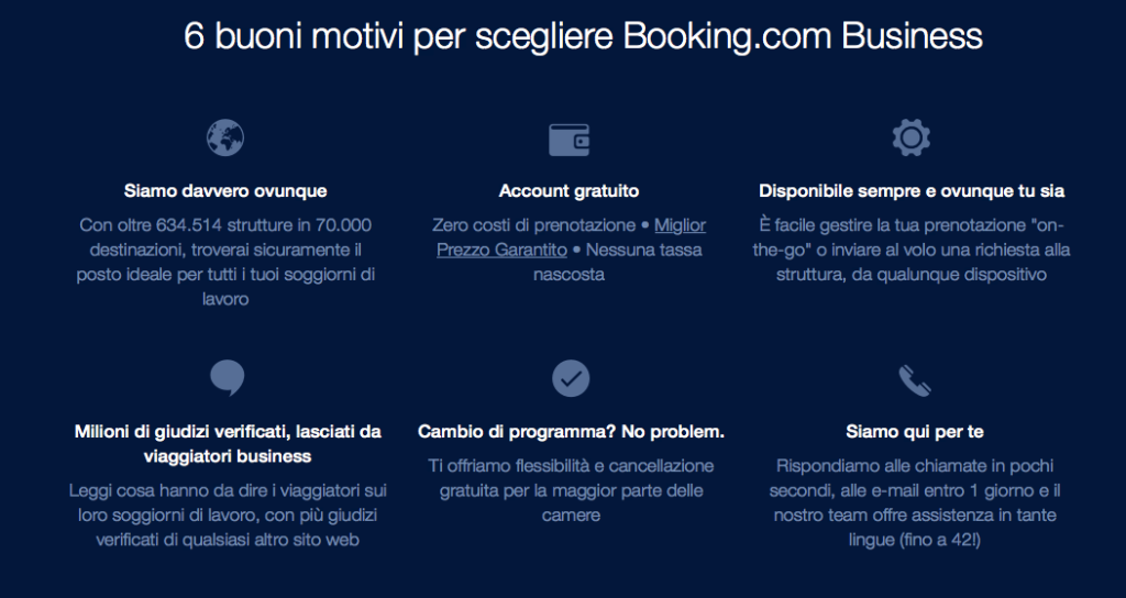 Booking.com e prenotazioni di aziende